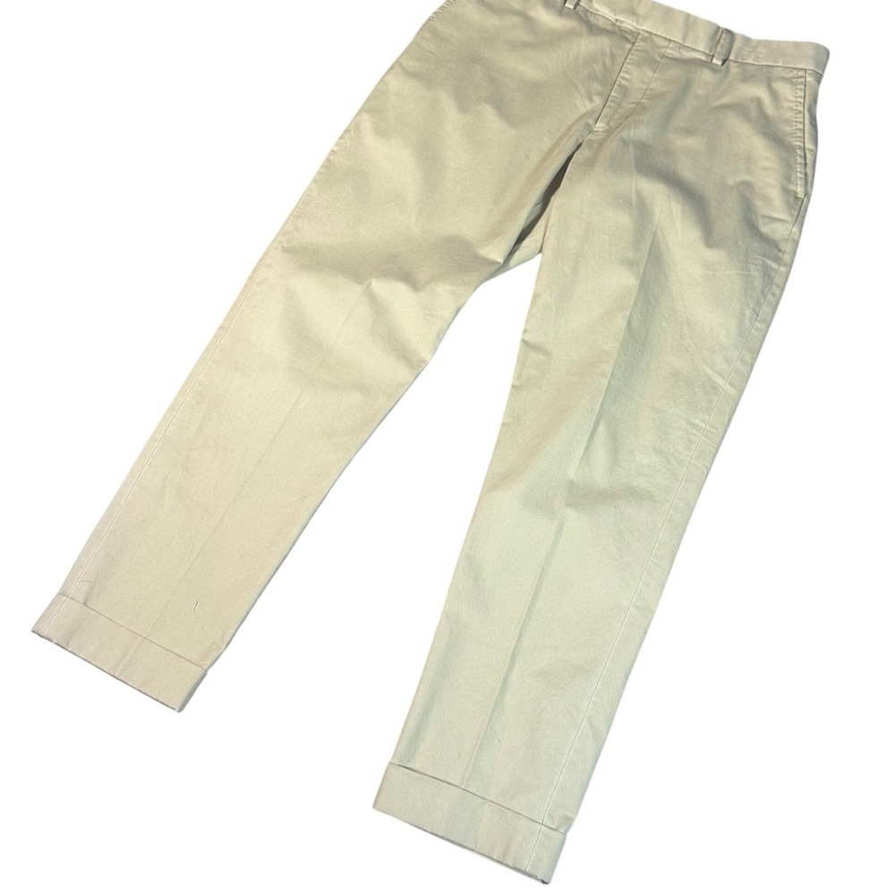 Polo Ralph Lauren Chino Trousers Mens 34/30 Khaki Stretch Cuffed Flat Front